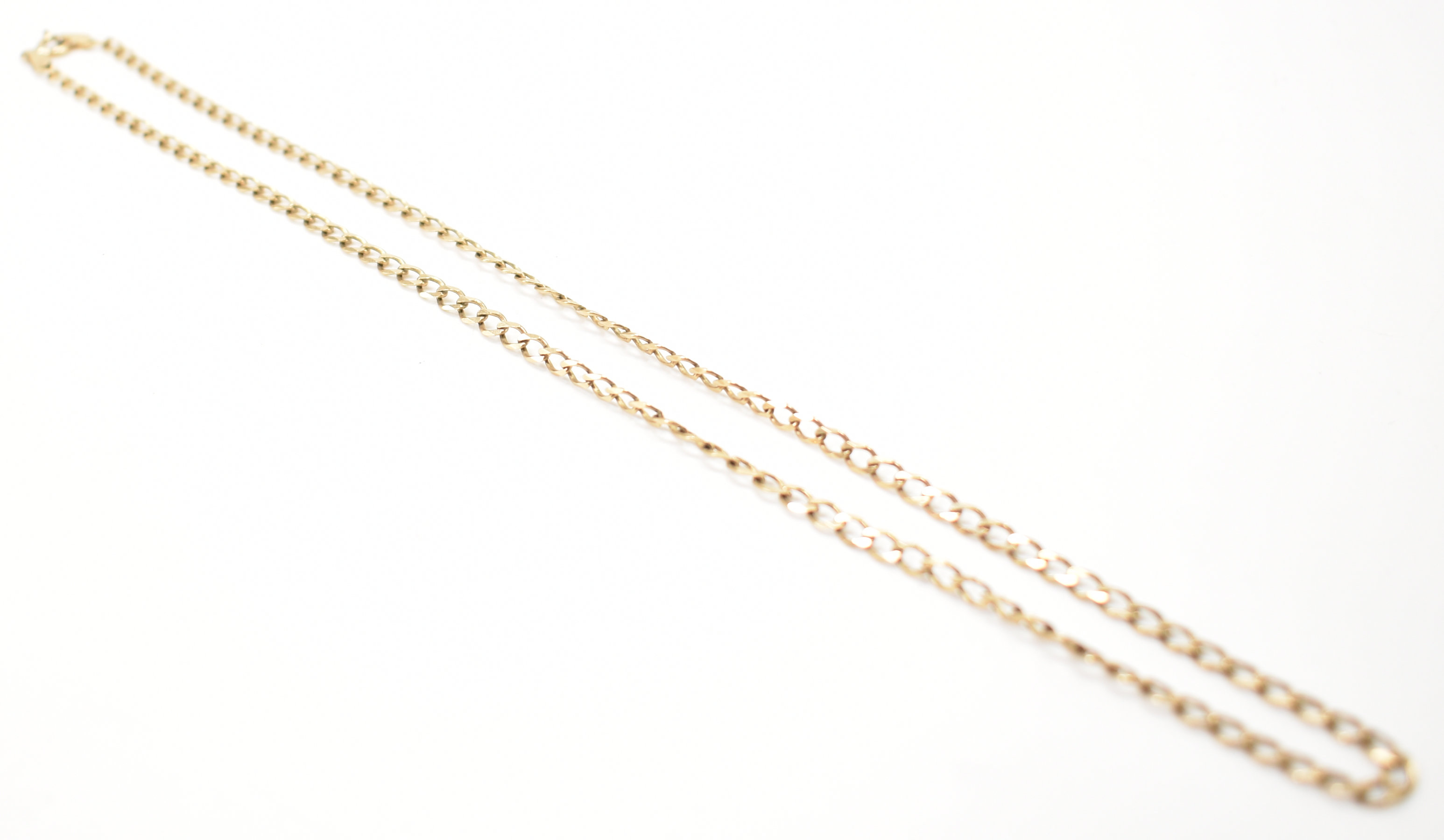 HALLMARKED 9CT GOLD FLAT LINK NECKLACE CHAIN - Image 3 of 6