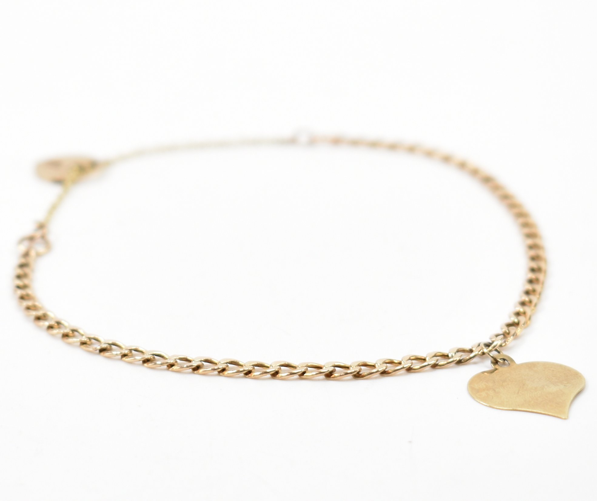 VINTAGE GOLD CHAIN HEART PADLOCK BRACELET - Image 2 of 10