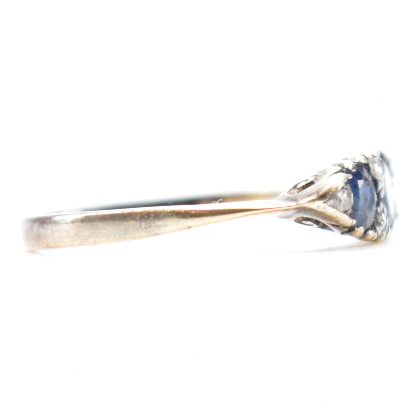 VINTAGE 9CT GOLD DIAMOND & SAPPHIRE RING - Image 5 of 7