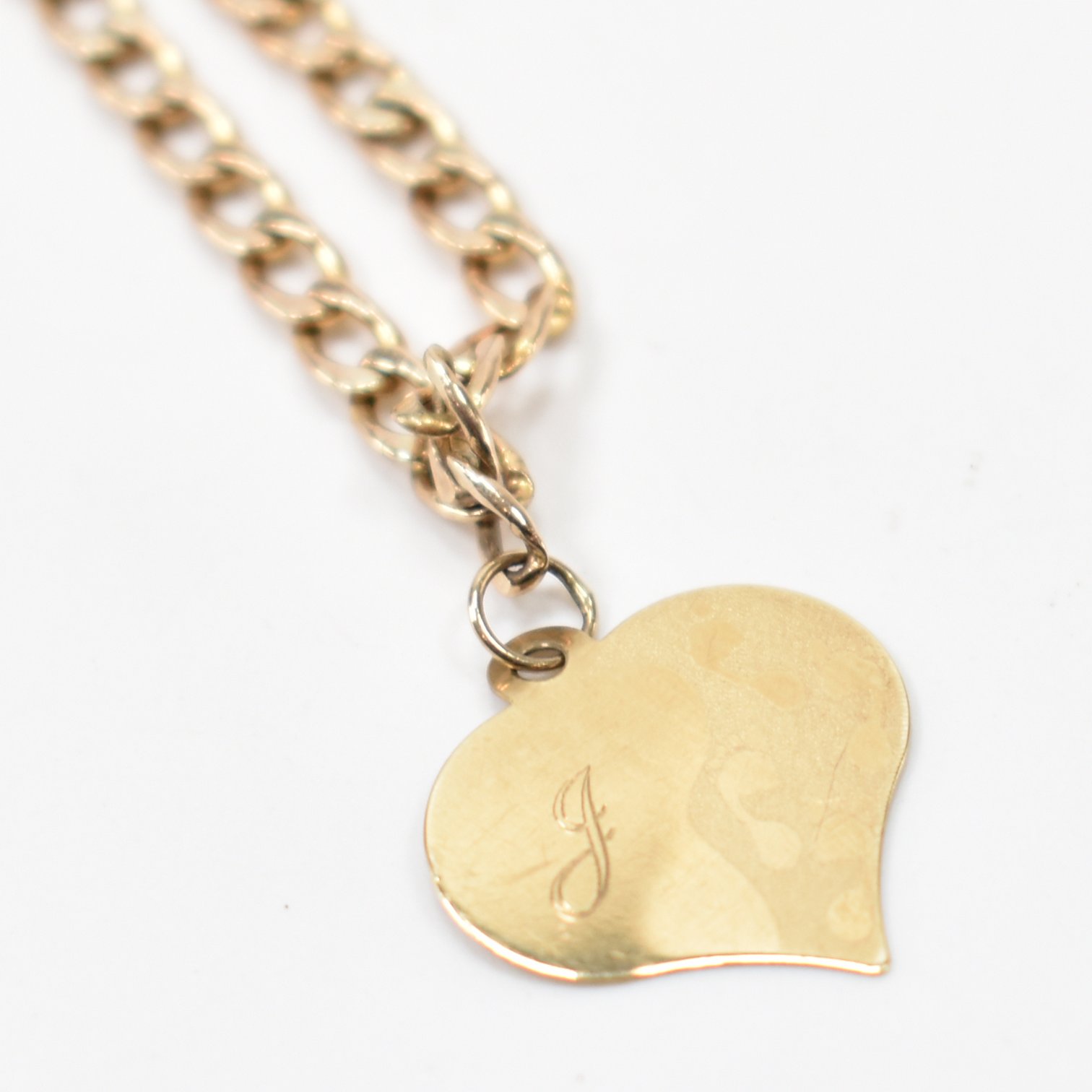 VINTAGE GOLD CHAIN HEART PADLOCK BRACELET - Image 8 of 10