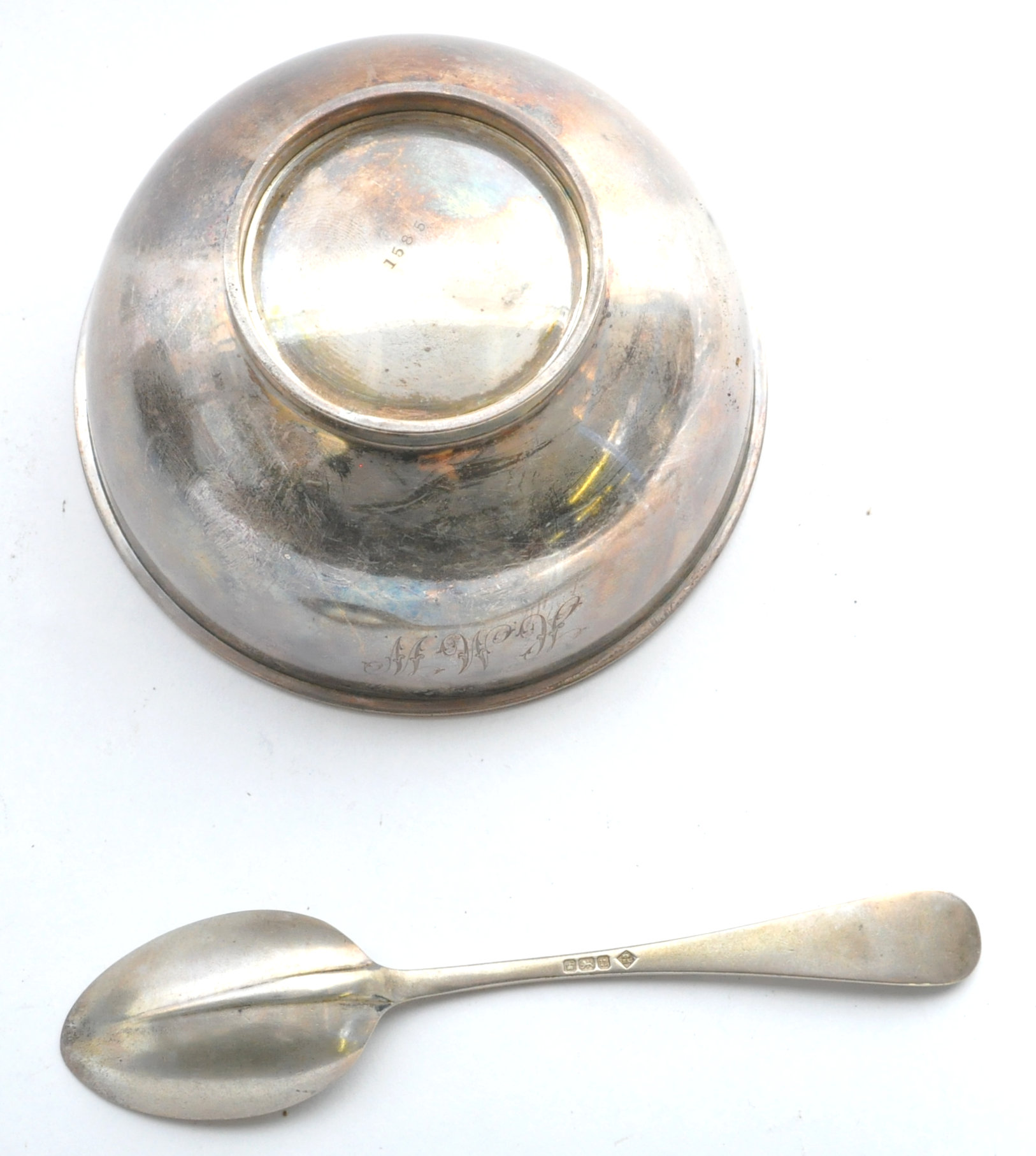 SILVER HALLMARKED CASED CHRISTENING BOWL & SPOON SET - Image 9 of 11