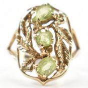 GOLD & PERIDOT FOLIATE DRESS RING