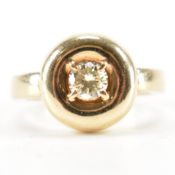 HALLMARKED 9CT GOLD & WHITE STONE RING