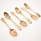 GEORGIAN ANTIQUE SILVER GILT HALLMARKED TEASPOONS