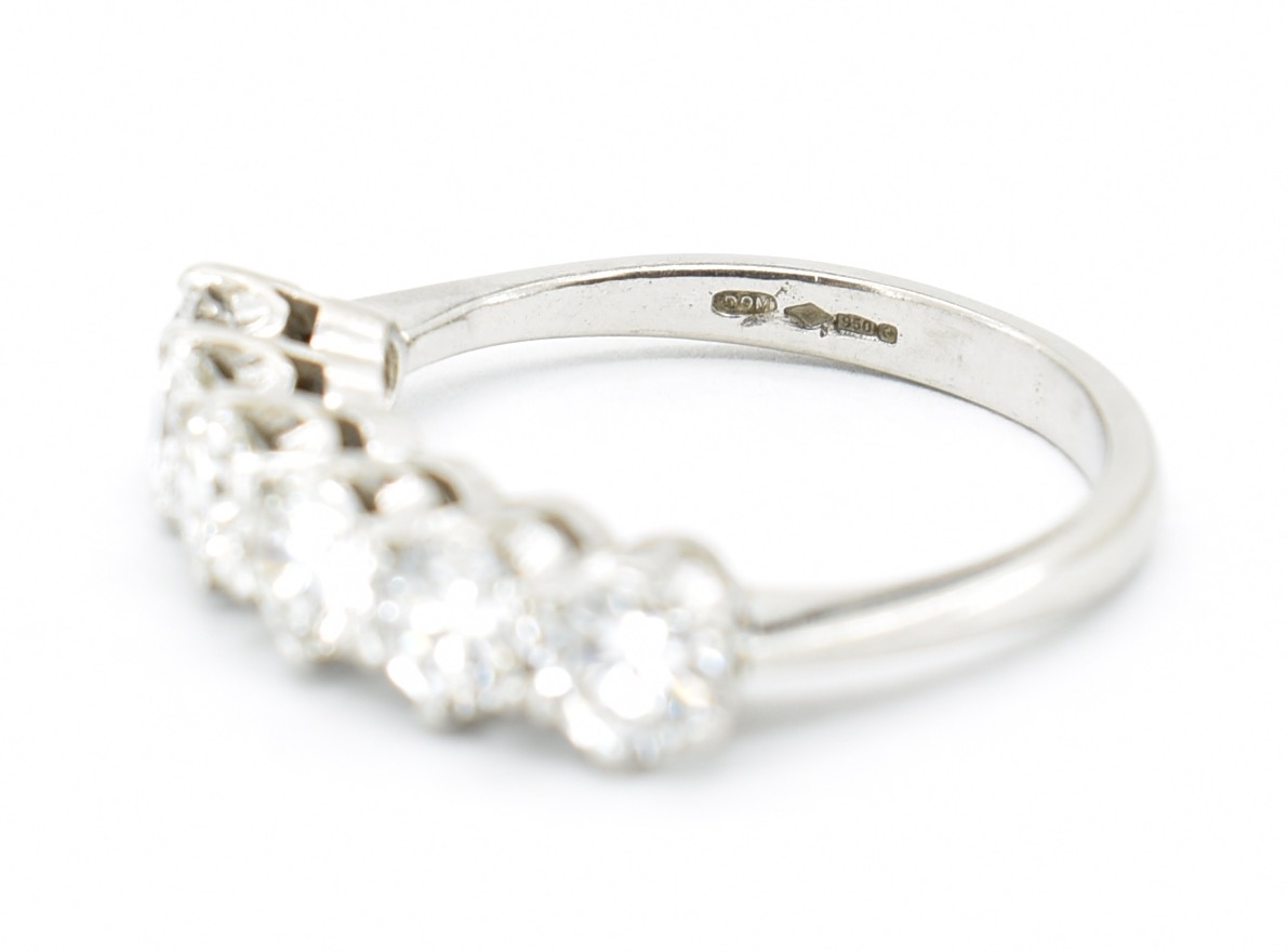 HALLMARKED 950 PLATINUM & DIAMOND SIX STONE RING - Image 2 of 7