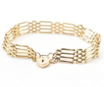 HALLMARKED 9CT GOLD GATE LINK BRACELET