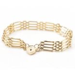 HALLMARKED 9CT GOLD GATE LINK BRACELET