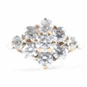 HALLMARKED 9CT GOLD & CZ CLUSTER RING