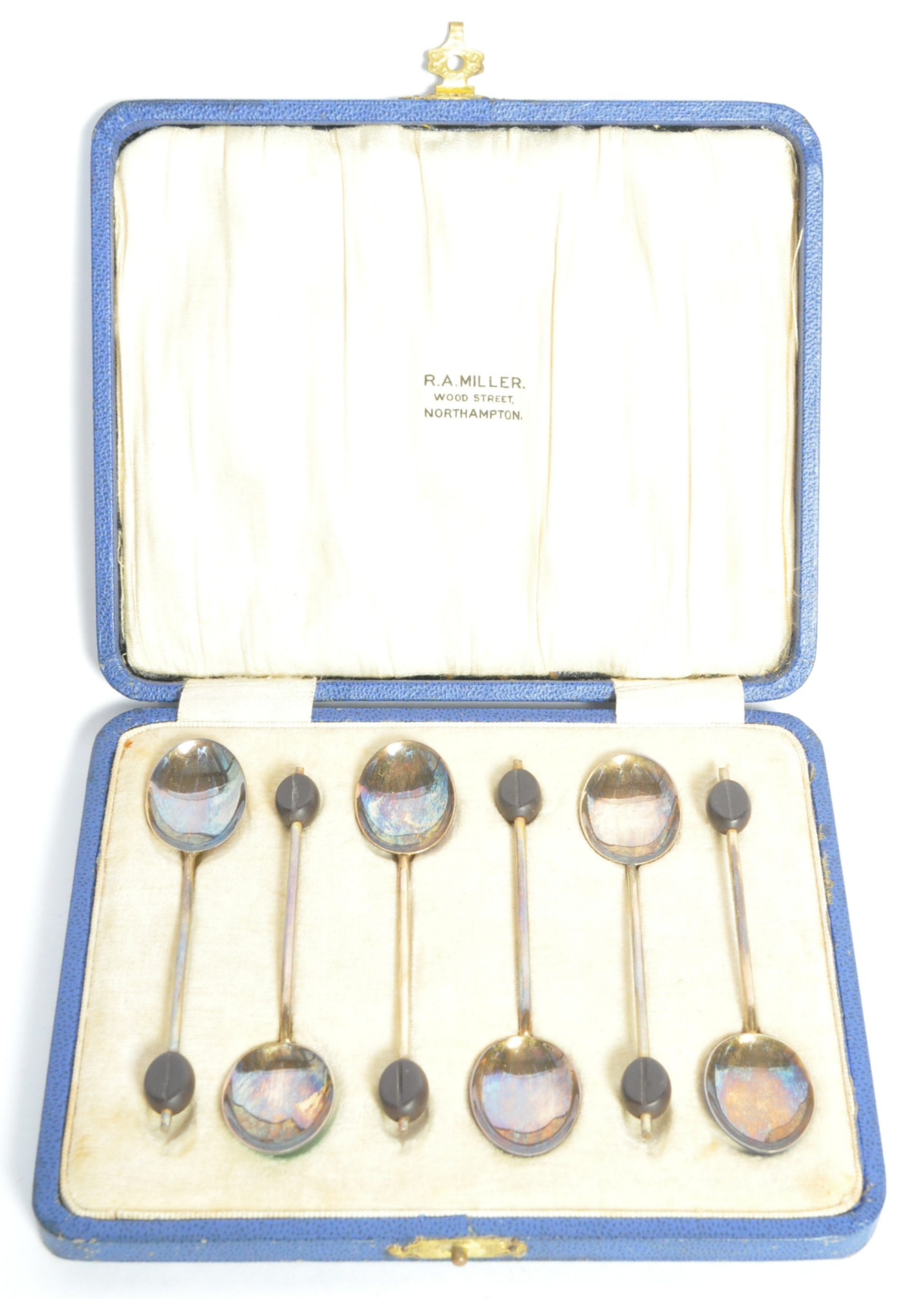 SILVER HALLMARKED & ENAMEL COFFEE SPOONS - 1930