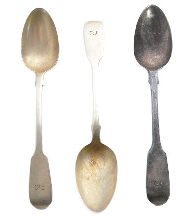 THREE VICTORIAN FIDDLE PATTERN TEASPOONS