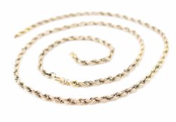 GOLD ROPE TWIST NECKLACE CHAIN