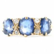 VINTAGE GOLD SAPPHIRE & DIAMOND RING