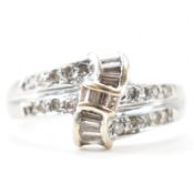 18CT GOLD & DIAMOND CROSSOVER RING