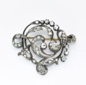 ANTIQUE ART NOUVEAU DIAMOND BROOCH PIN