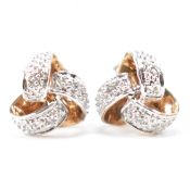 9CT GOLD & DIAMOND KNOT EARRINGS