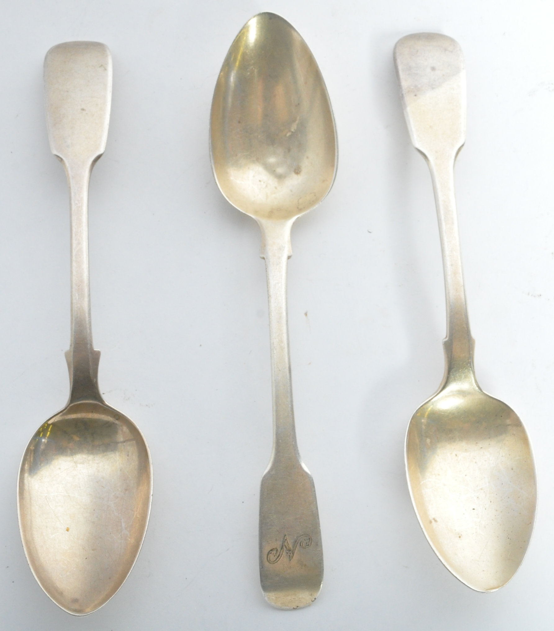 COLLECTION OF GEORGE III & VICTORIAN SILVER SPOONS X3 - Image 2 of 6