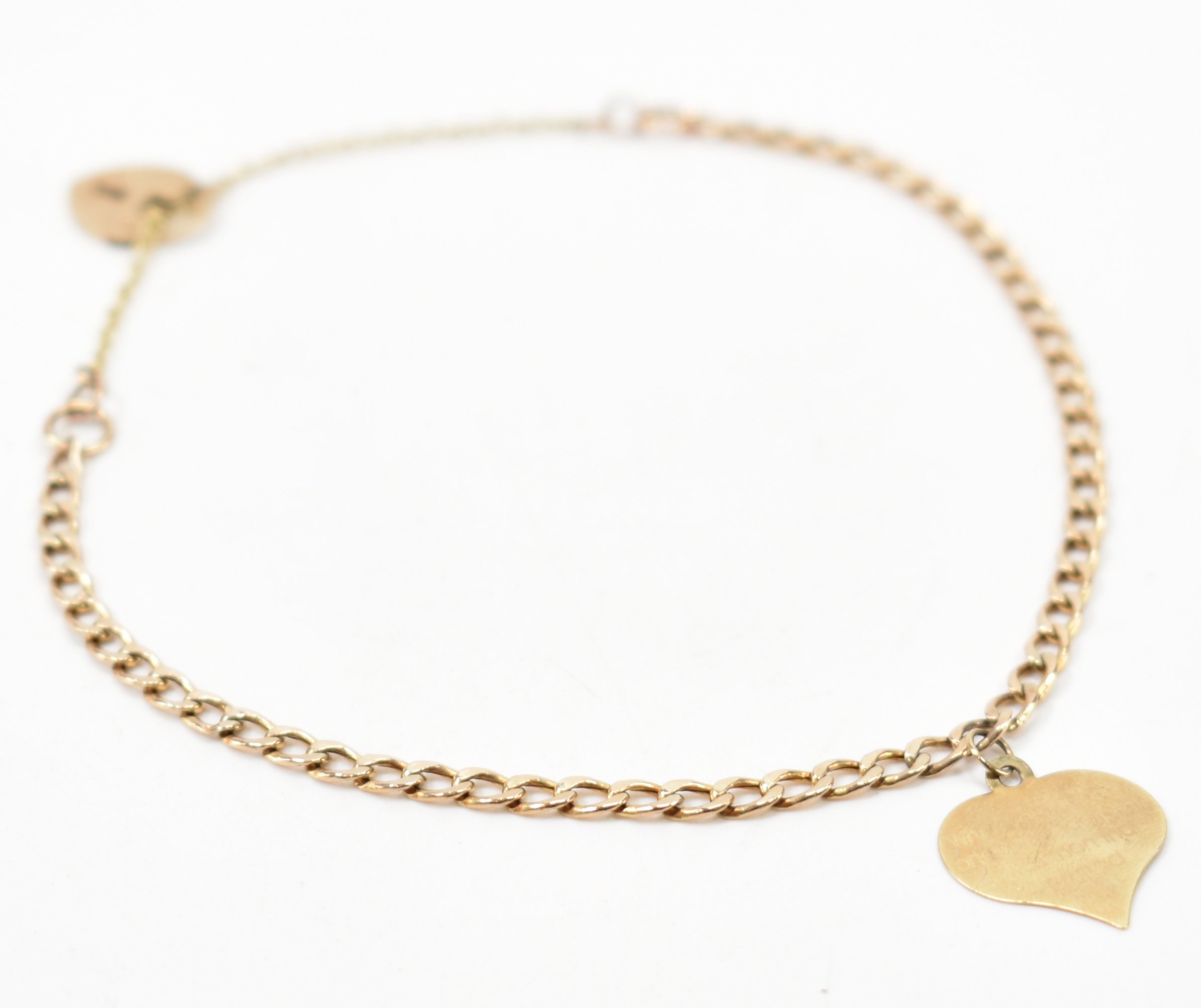 VINTAGE GOLD CHAIN HEART PADLOCK BRACELET - Image 3 of 10