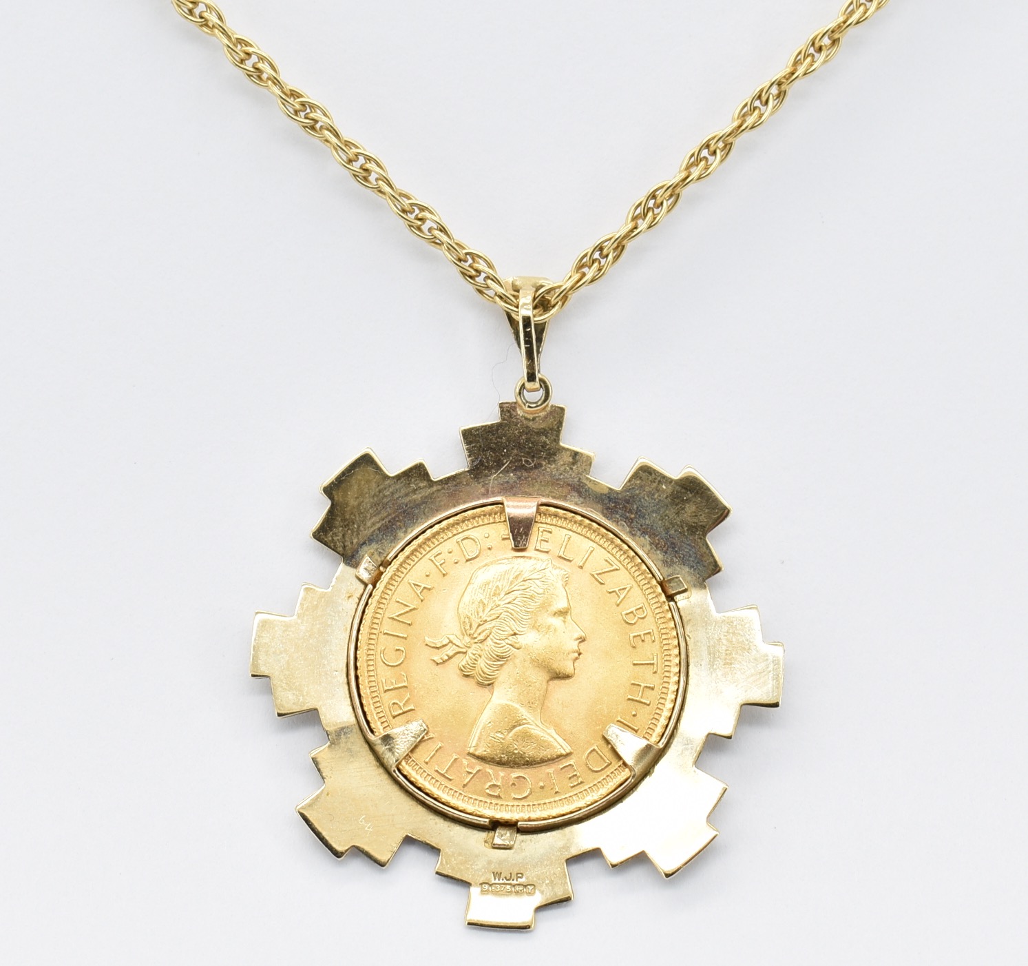 MOUNTED 1965 FULL GOLD SOVEREIGN PENDANT NECKLACE - Image 2 of 5