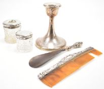 GROUP OF SILVER HALLMARKED DRESSING TABLE ITEMS