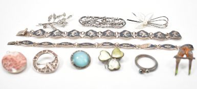 COLLECTION OF SILVER JEWELLERY - ST NINIANS - NIELLO