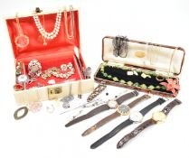 COLLECTION OF COSTUME JEWELLERY & WATCHES