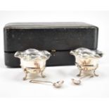 EDWARDIAN ANTIQUE SILVER TABLE SALTS