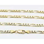 HALLMARKED 9CT GOLD FIGARO CHAIN NECKLACE