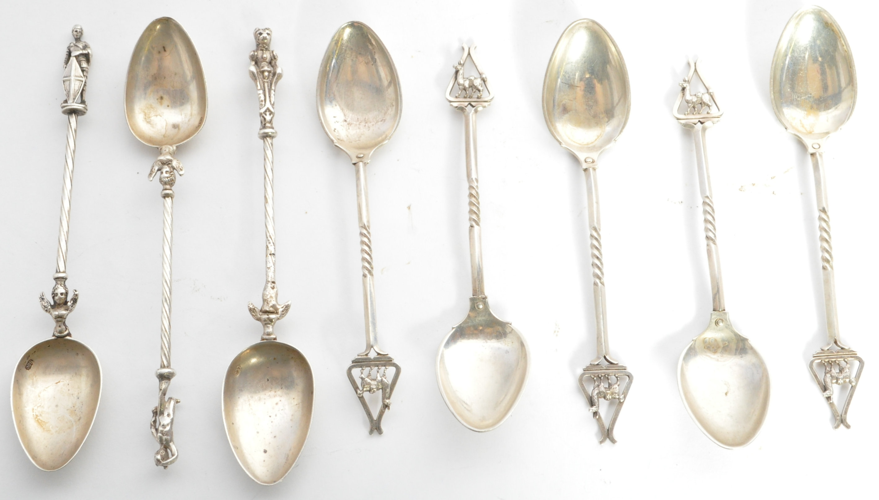 COLLECTION OF 8 SILVER CONTINENTAL APOSTLE SPOONS - Image 3 of 7