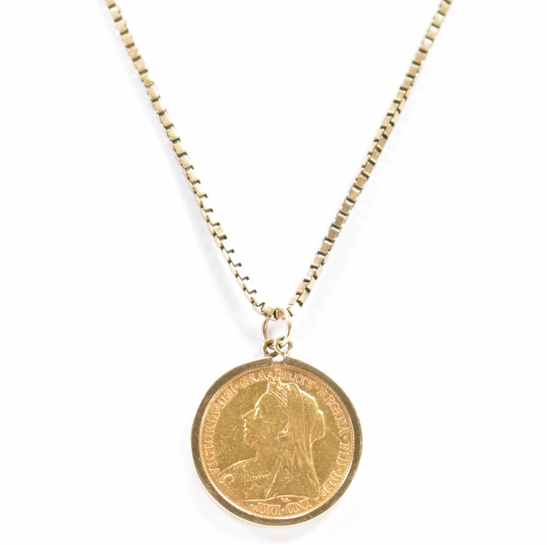 HALLMARKED 9CT GOLD NECKLACE & 1896 SOVEREIGN PENDANT - Image 2 of 7