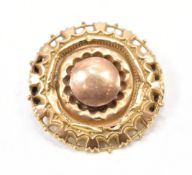 VICTORIAN 9CT GOLD ROUNDEL BROOCH