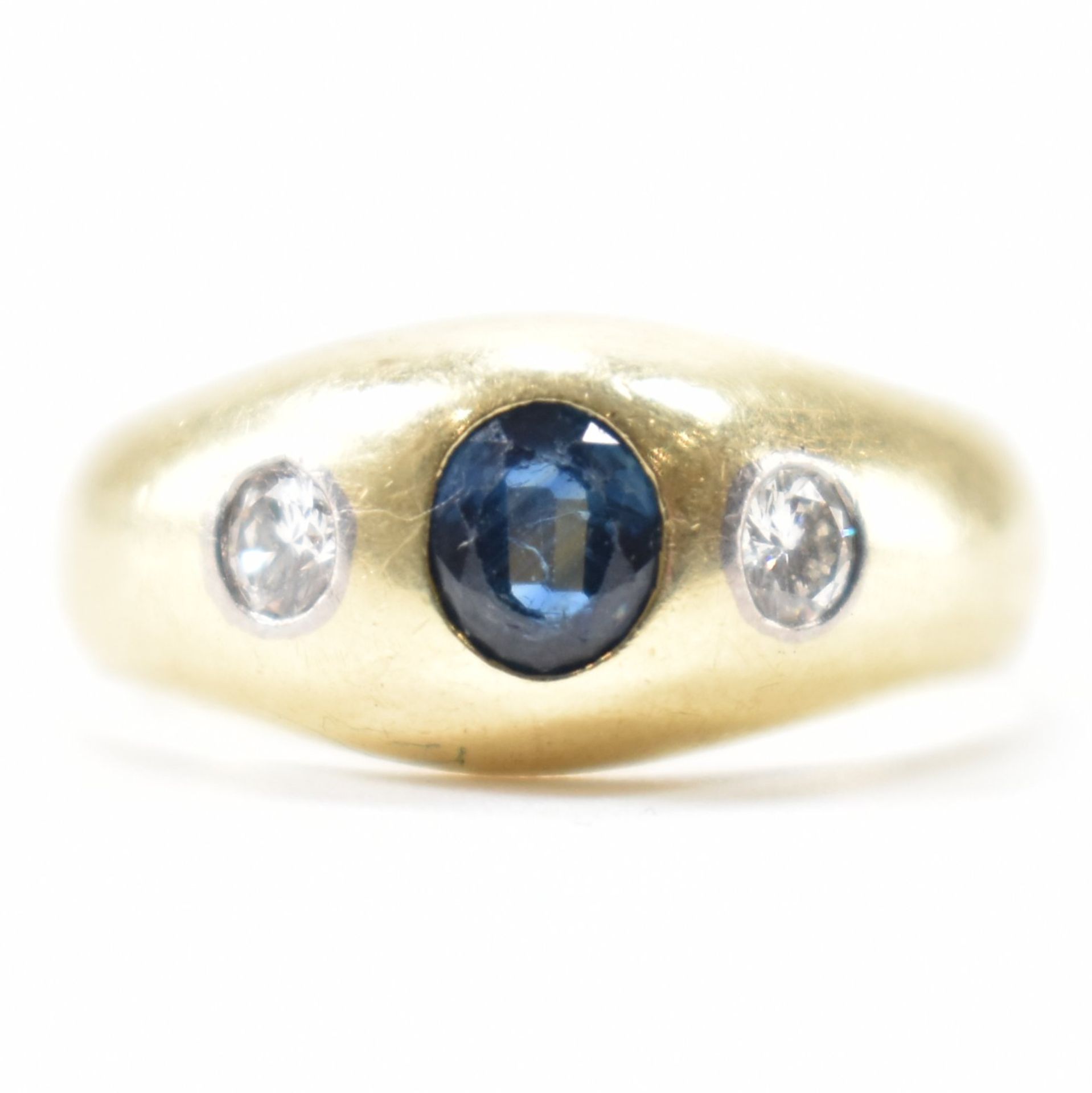 VINTAGE GOLD DIAMOND & SAPPHIRE GYPSY RING