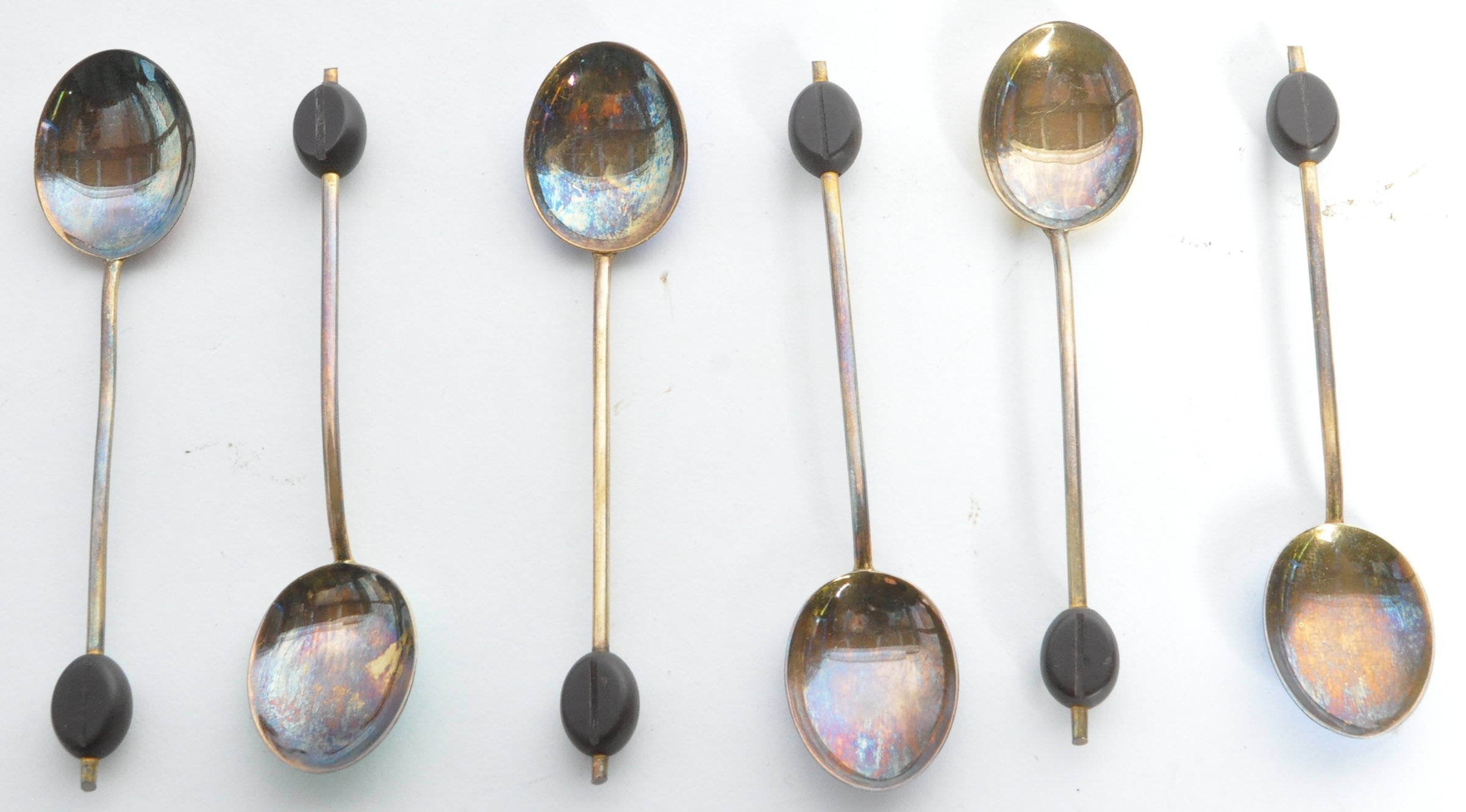 SILVER HALLMARKED & ENAMEL COFFEE SPOONS - 1930 - Image 2 of 5