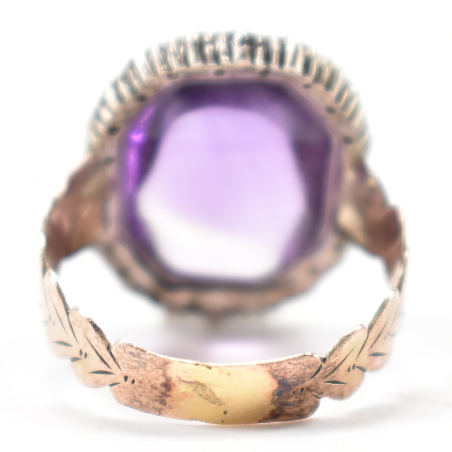 ANTIQUE GOLD AMETHYST & DIAMOND RING - Image 4 of 7