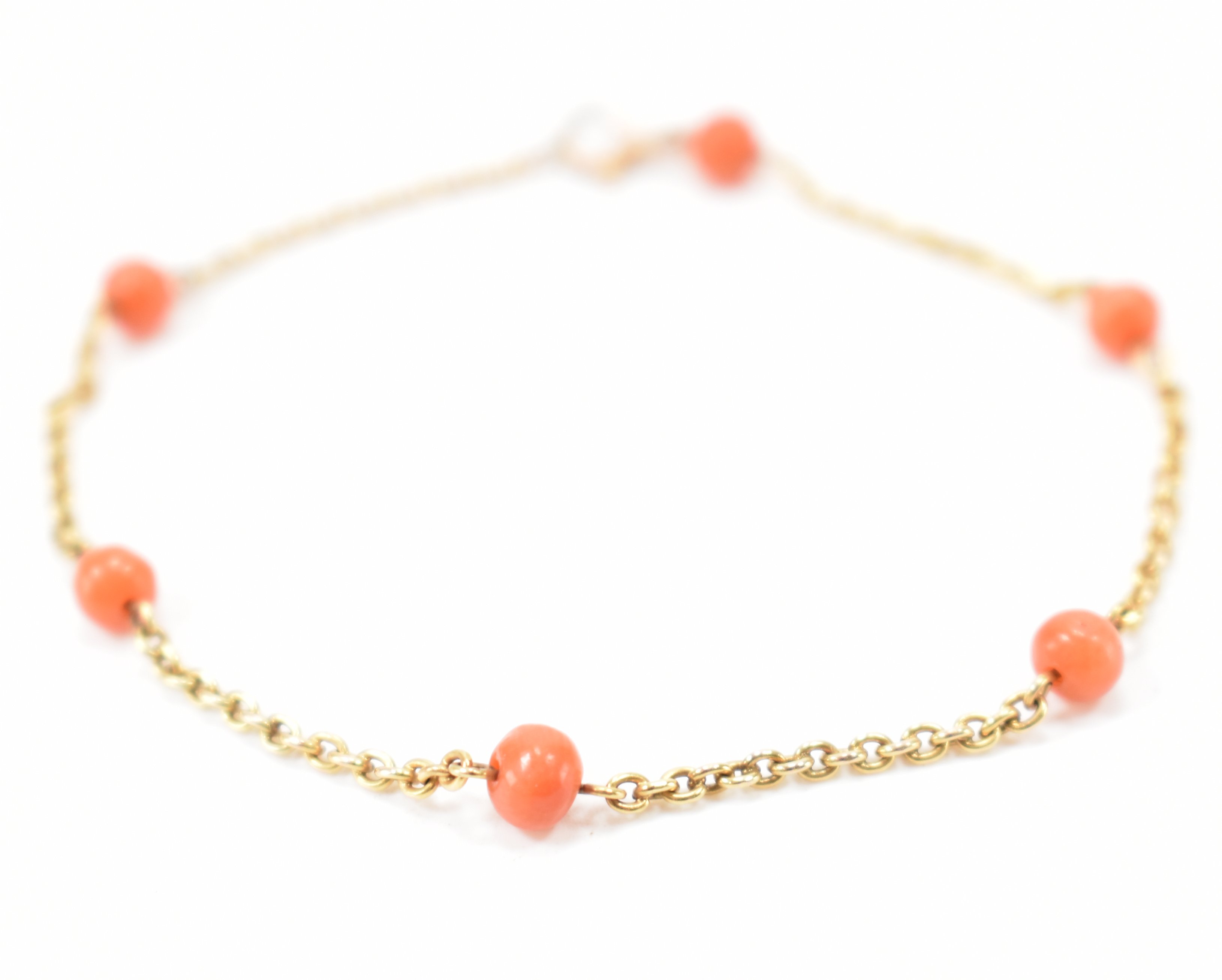 VICTORIAN GOLD & CORAL BRACLET & NECKLACE SET - Image 3 of 5