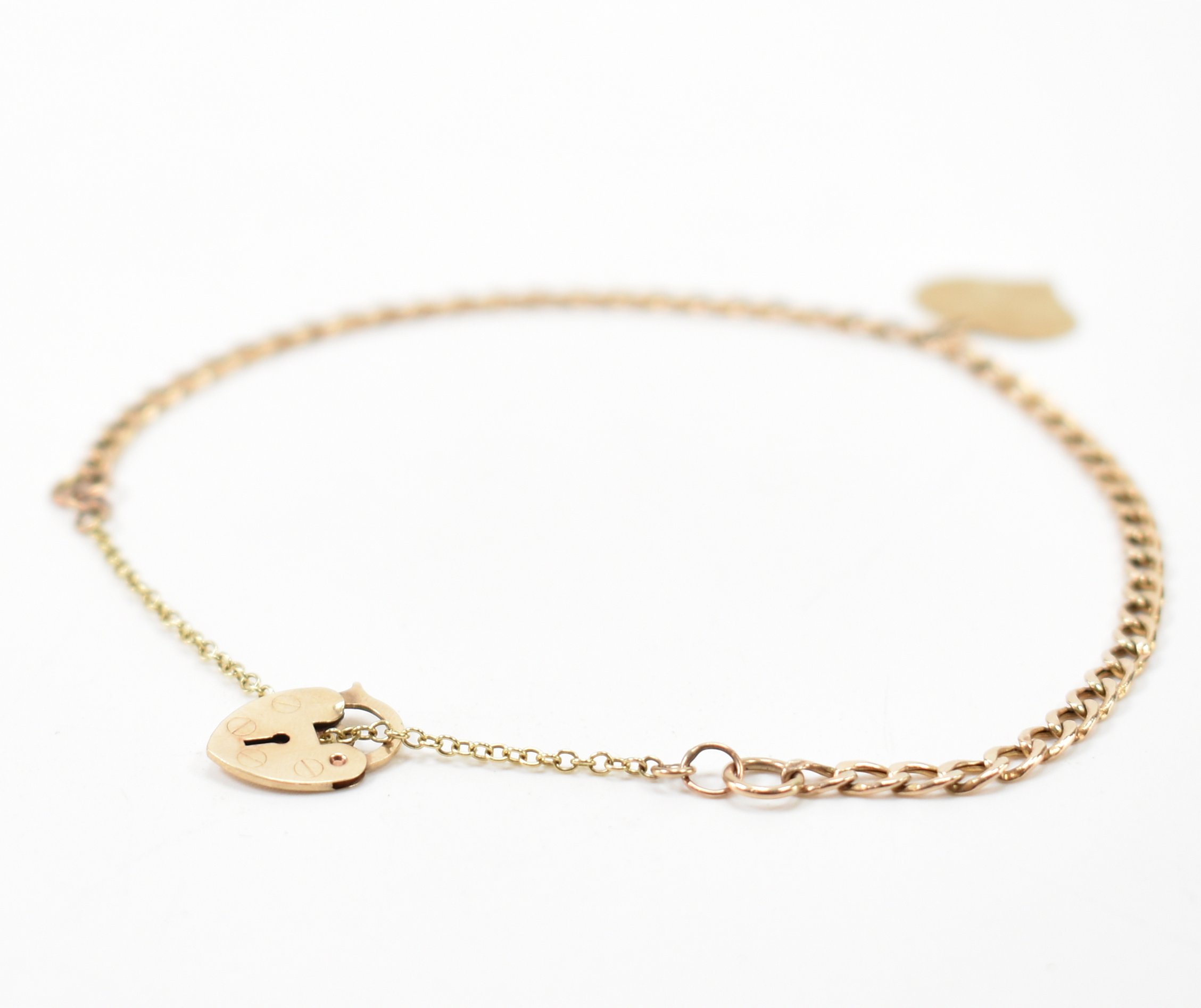 VINTAGE GOLD CHAIN HEART PADLOCK BRACELET