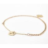 VINTAGE GOLD CHAIN HEART PADLOCK BRACELET