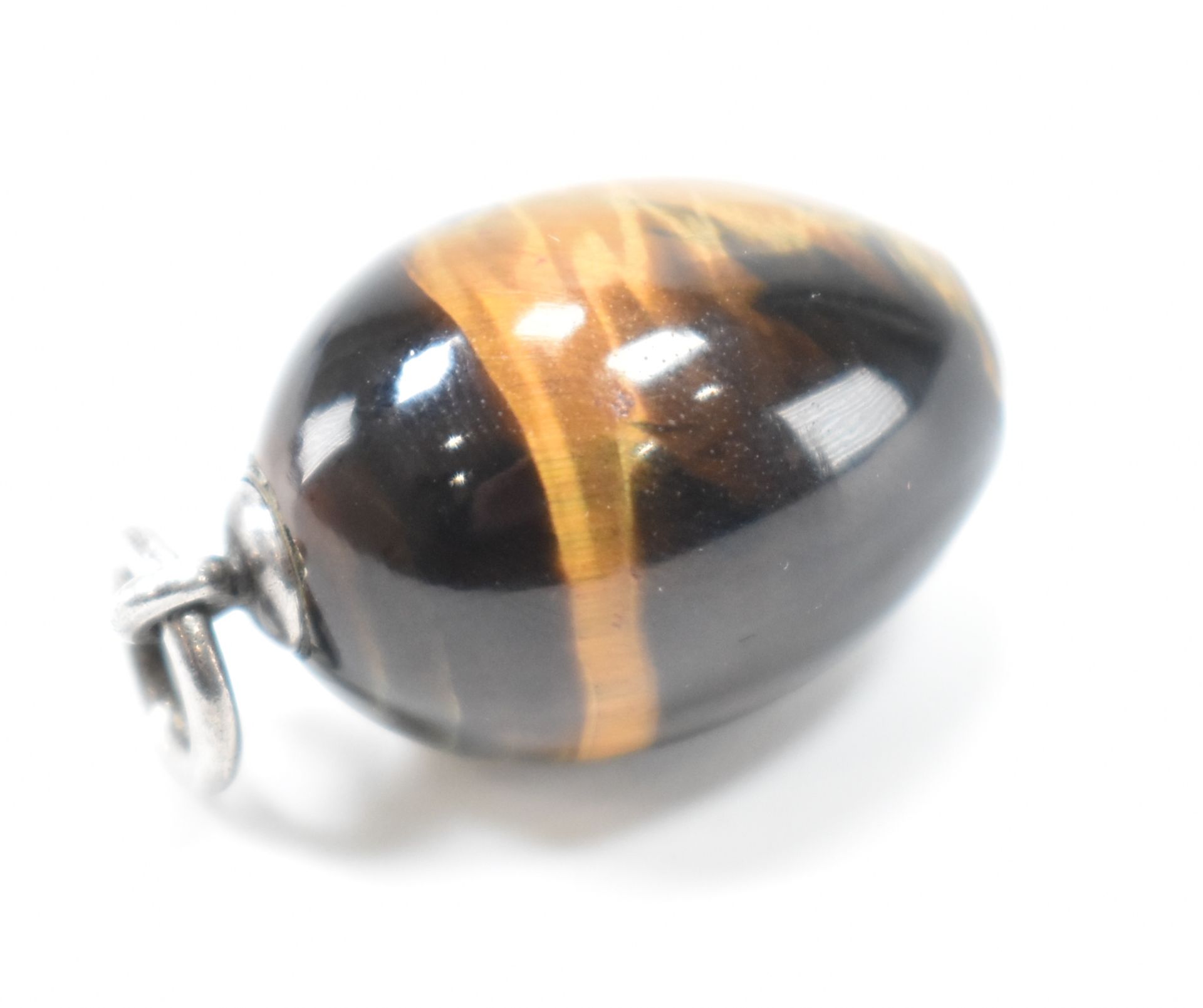 S MORDAN & CO TIGERS EYE BIRDS EGG MECHANICAL PENCIL PENDANT - Image 7 of 7