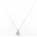 18CT WHITE GOLD & DIAMOND PENDANT NECKLACE