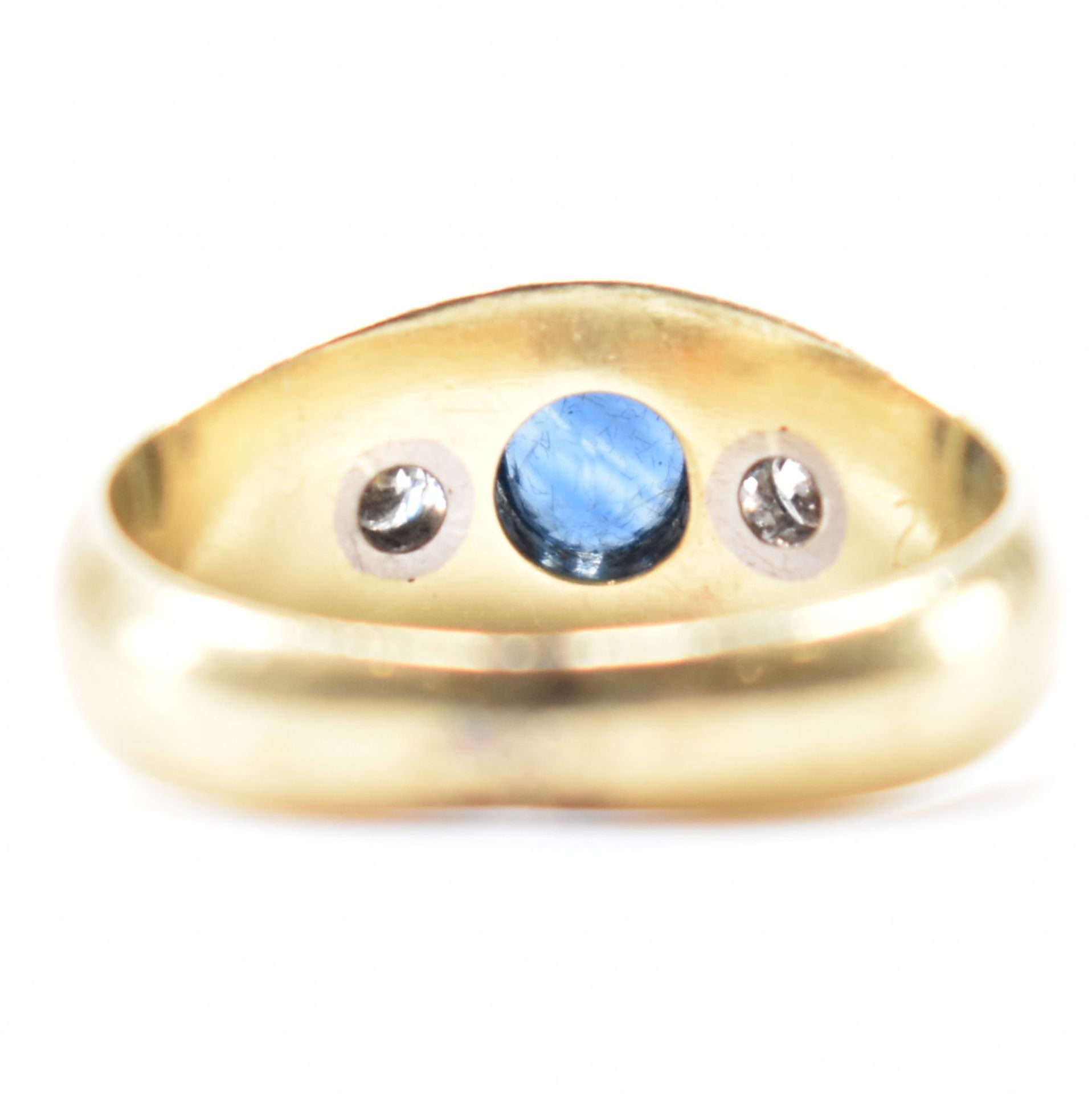 VINTAGE GOLD DIAMOND & SAPPHIRE GYPSY RING - Image 3 of 9