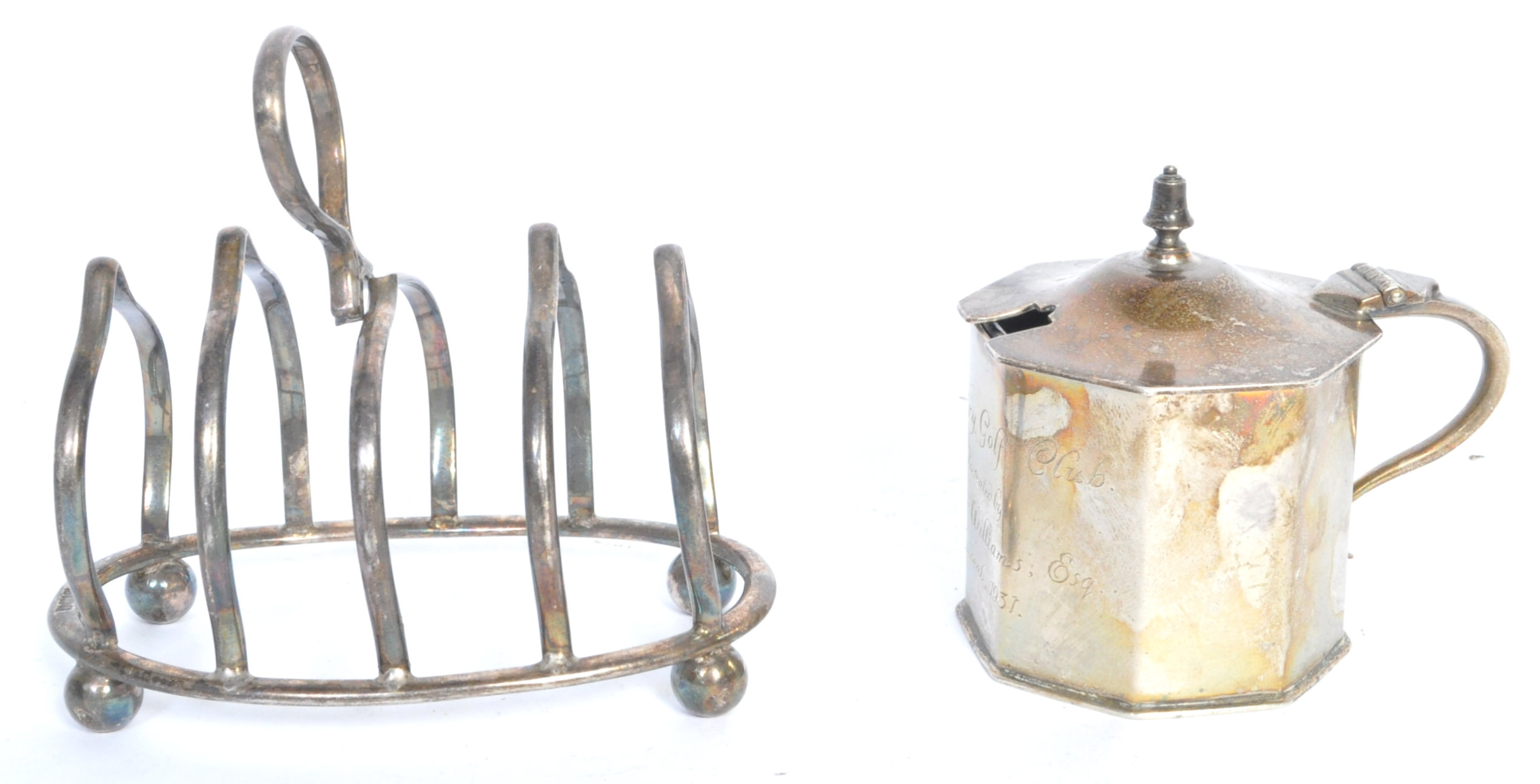 SILVER HALLMARKED TOAST RACK AND LIDDED MUSTARD POT - Image 2 of 5