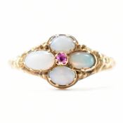 EDWARDIAN GOLD OPAL & RUBY RING