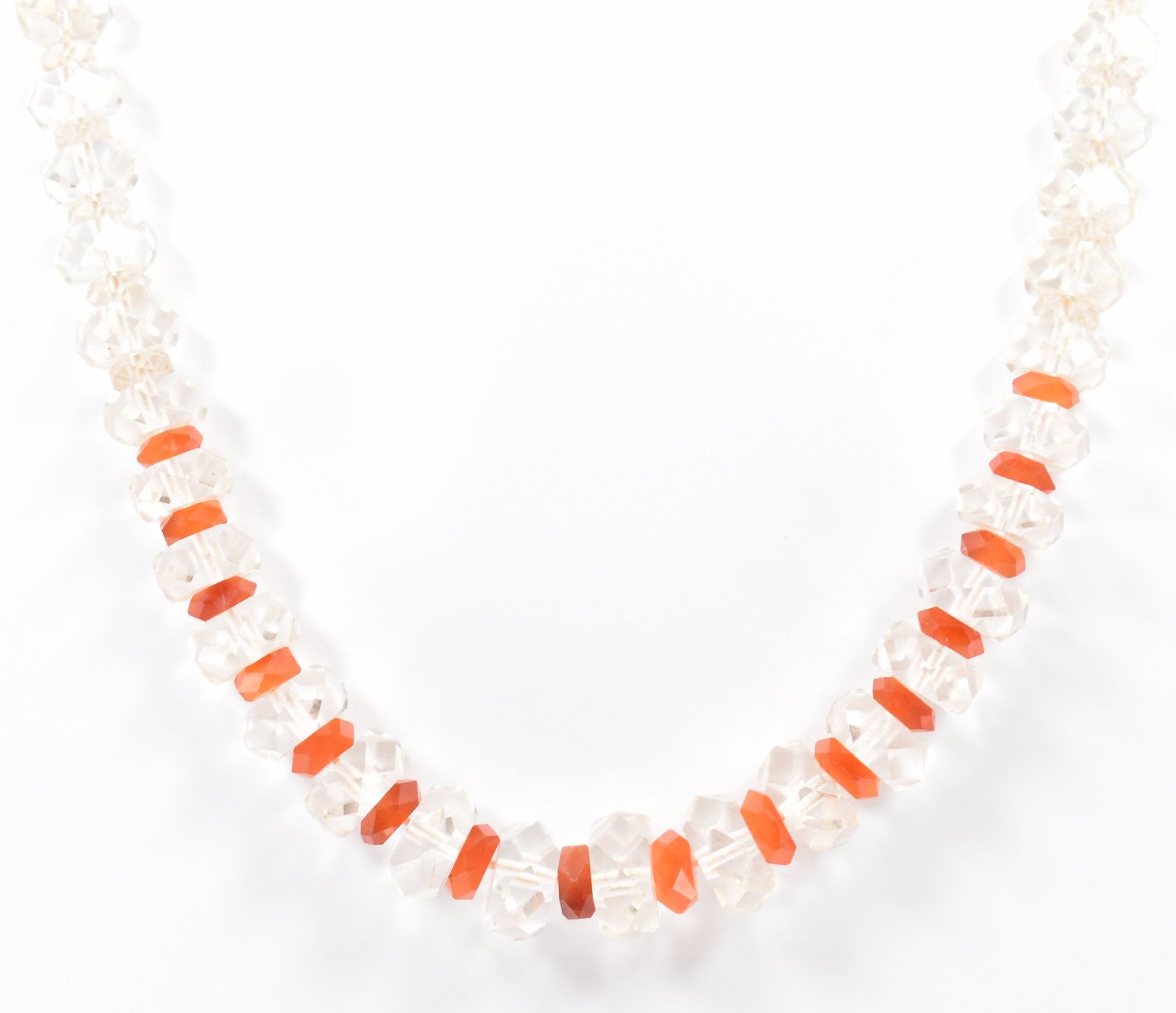 1930S ART DECO ROCK CRYSTAL & CARNELIAN BEADED NECKLACE - Image 2 of 7