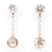 PAIR OF EDWARDIAN ANTIQUE DIAMOND DROP EARRINGS