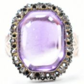 ANTIQUE GOLD AMETHYST & DIAMOND RING