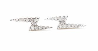 WHITE GOLD & DIAMOND LIGHTENING BOLT EARRINGS