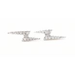 WHITE GOLD & DIAMOND LIGHTENING BOLT EARRINGS