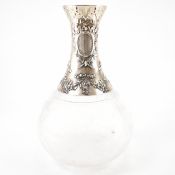 ANTIQUE FRENCH SILVER COLLARED DECANTER