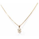 HALLMARKED 9CT GOLD & DIAMOND PENDANT NECKLACE