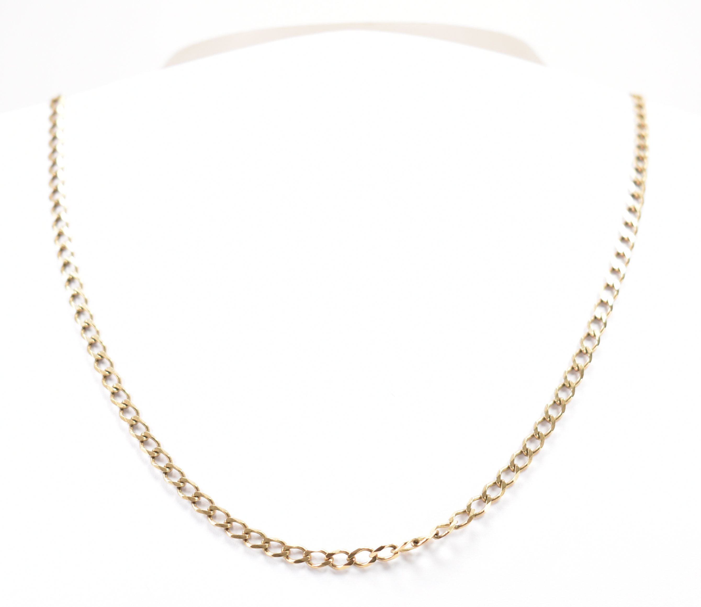 HALLMARKED 9CT GOLD FLAT LINK NECKLACE CHAIN - Image 2 of 6