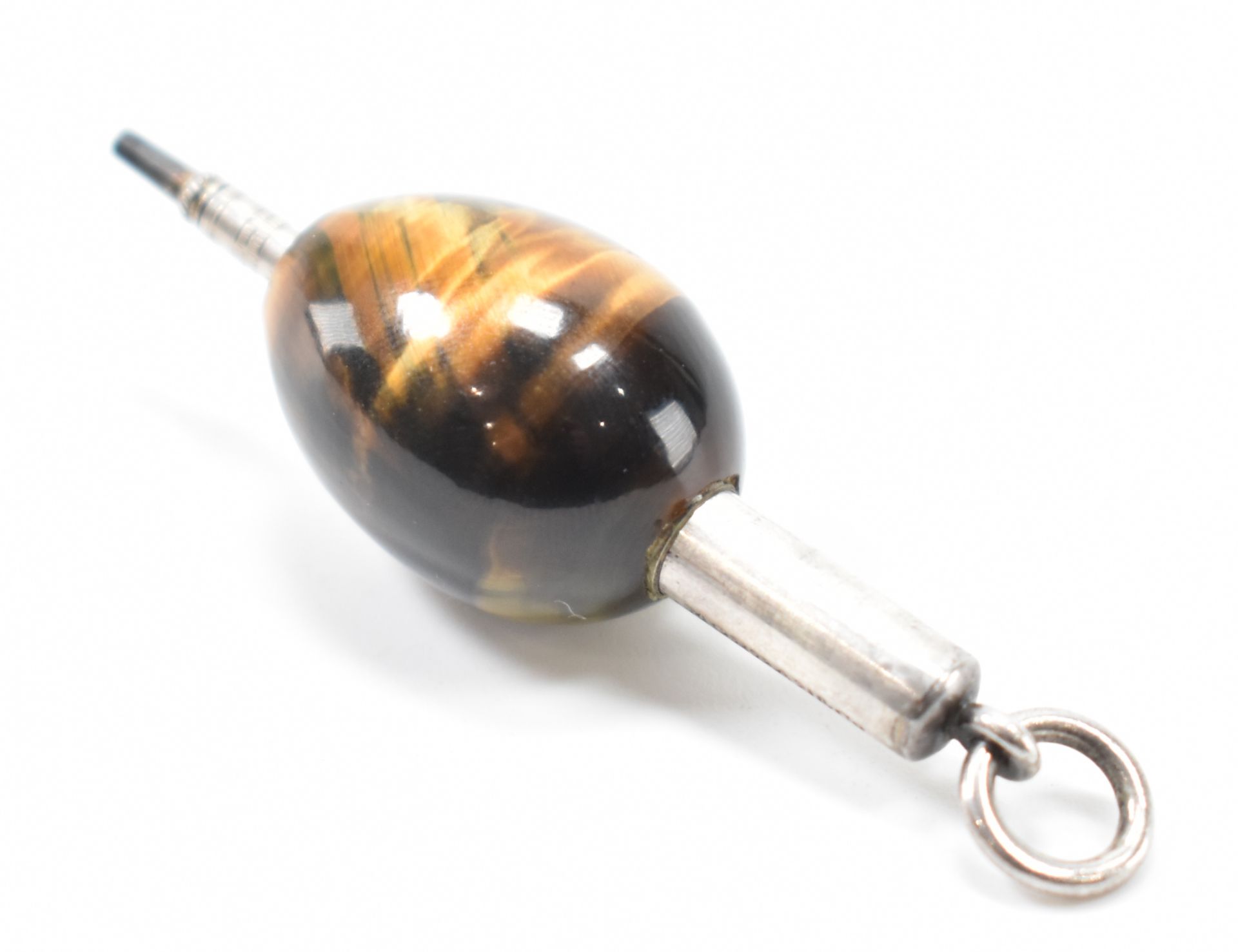 S MORDAN & CO TIGERS EYE BIRDS EGG MECHANICAL PENCIL PENDANT - Image 2 of 7